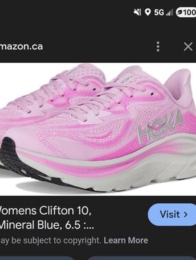 HOKA Womens Clifton 10 Running Shoe - Pink